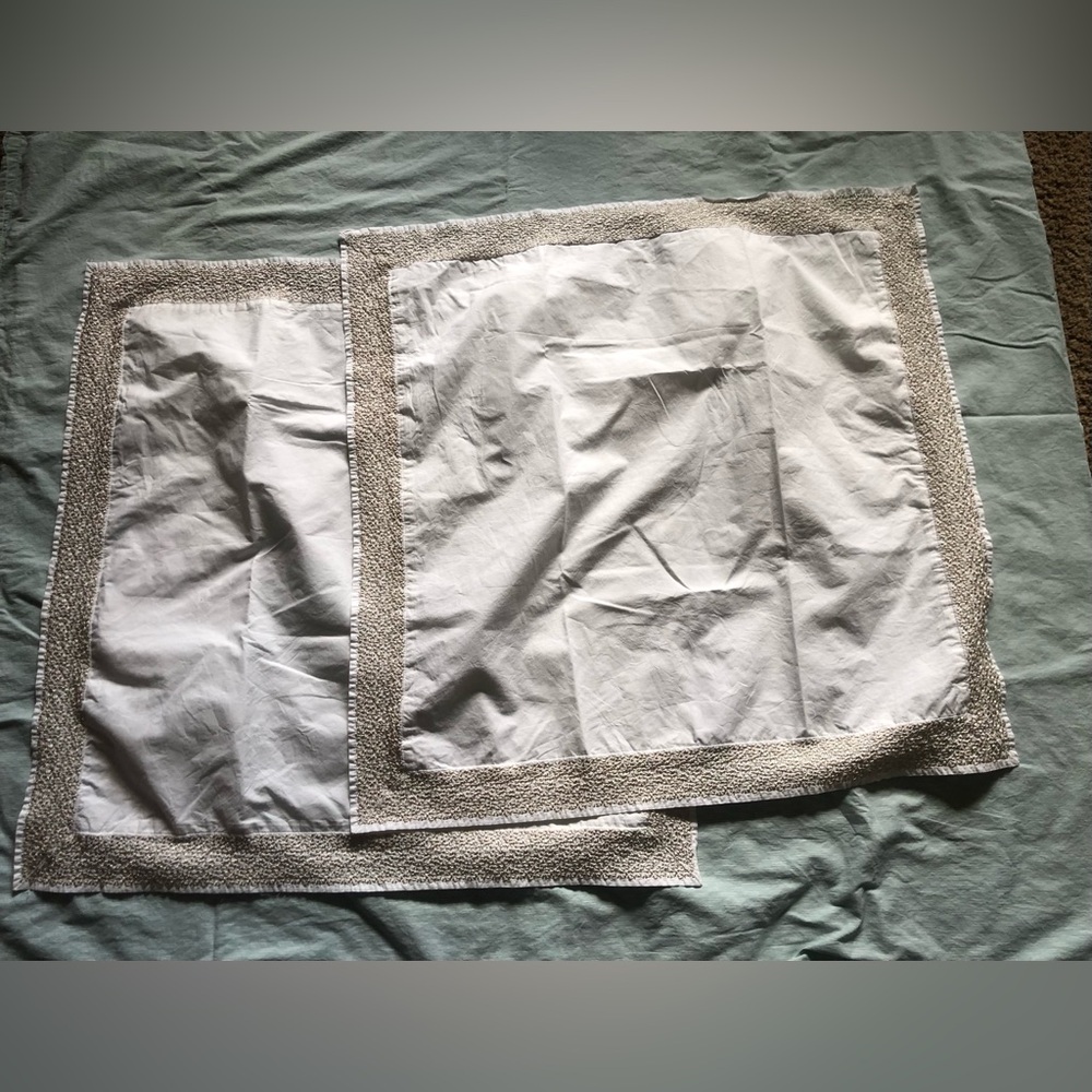 ZARA HOME White Cotton Pillowcase/Sham Pair with Embroidered Trim NWOT
